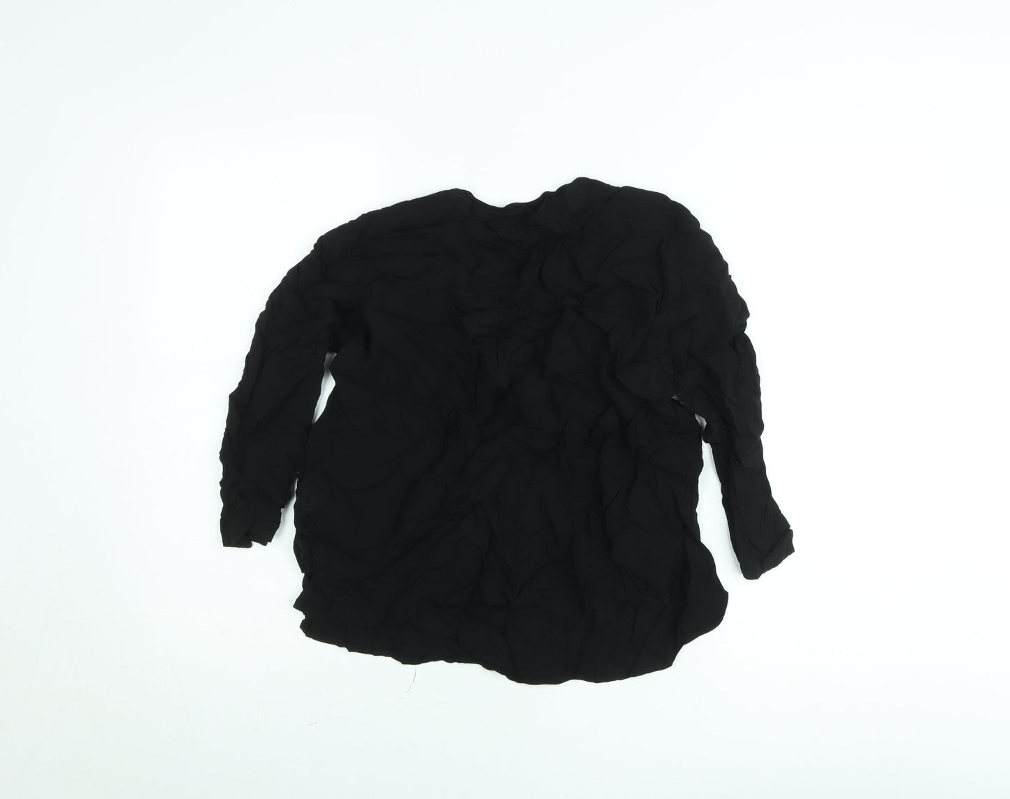 United Colors of Benetton Women’s Black Chiffon Long Sleeve Blouse M