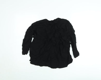 United Colors of Benetton Women’s Black Chiffon Long Sleeve Blouse M