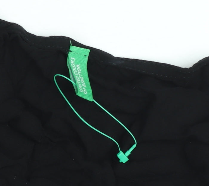 United Colors of Benetton Women’s Black Chiffon Long Sleeve Blouse M