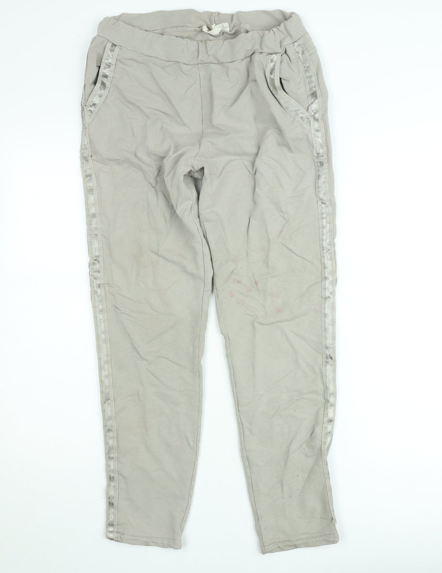 Studio Parisien Men’s Beige Jogger Trousers L Elastic Waist Cotton