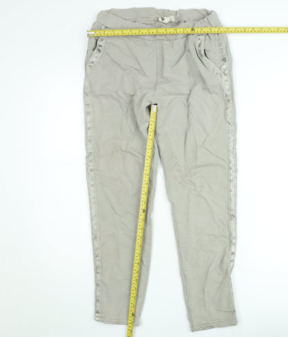 Studio Parisien Men’s Beige Jogger Trousers L Elastic Waist Cotton