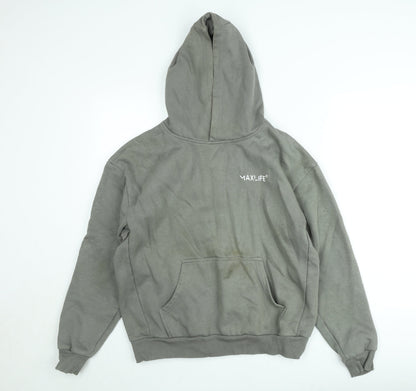 MAXLIFE Men’s Grey Pullover Hoodie M Fleece Lined Casual Sweatshirt