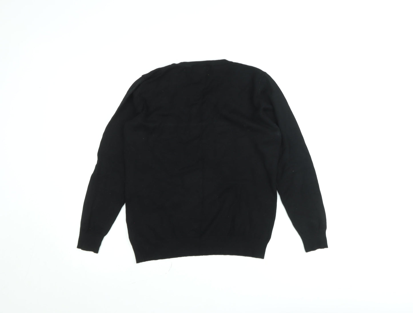 Gerard Womens Black Sequin Snowflake Pullover Jumper Size S
