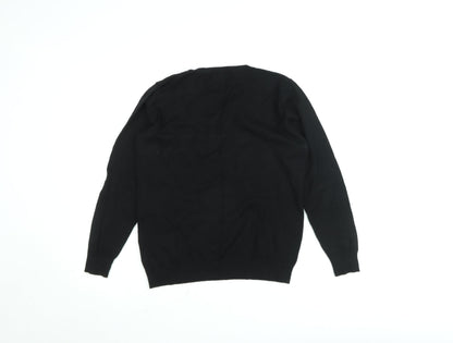 Gerard Womens Black Sequin Snowflake Pullover Jumper Size S