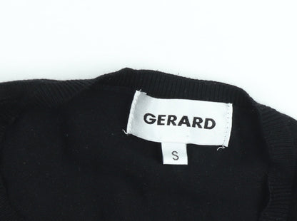 Gerard Womens Black Sequin Snowflake Pullover Jumper Size S