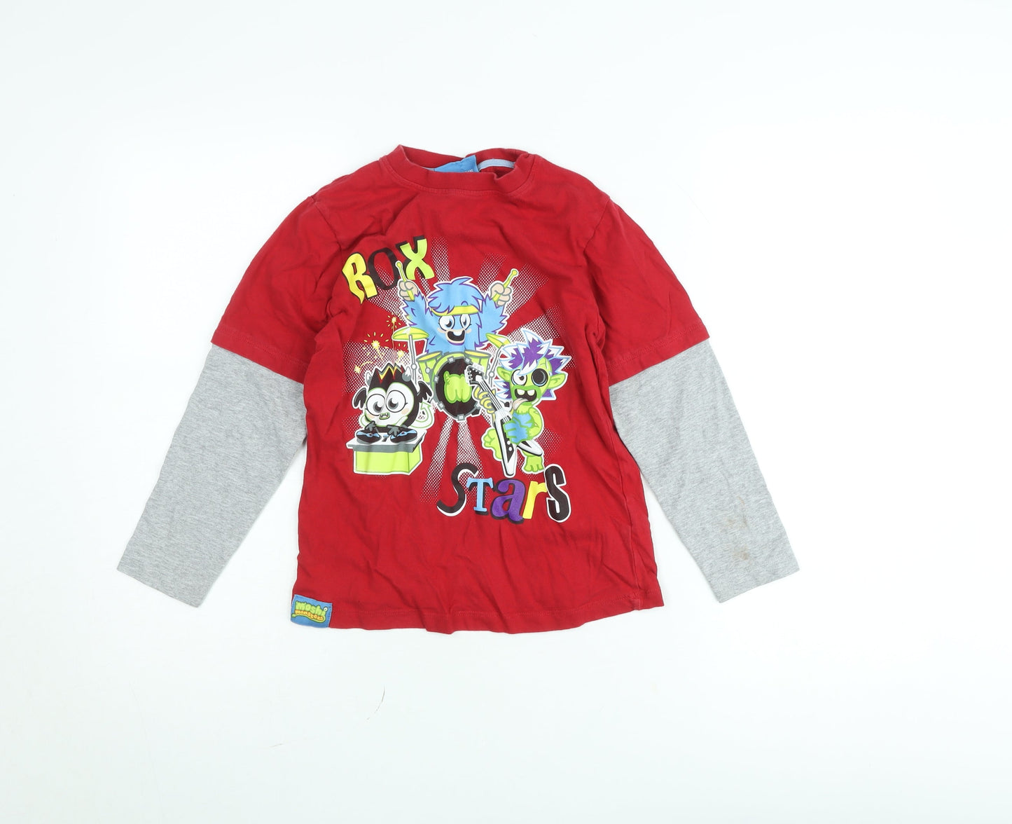 Moshi Monsters Boys Red Long Sleeve Graphic T-Shirt 5-6 Years
