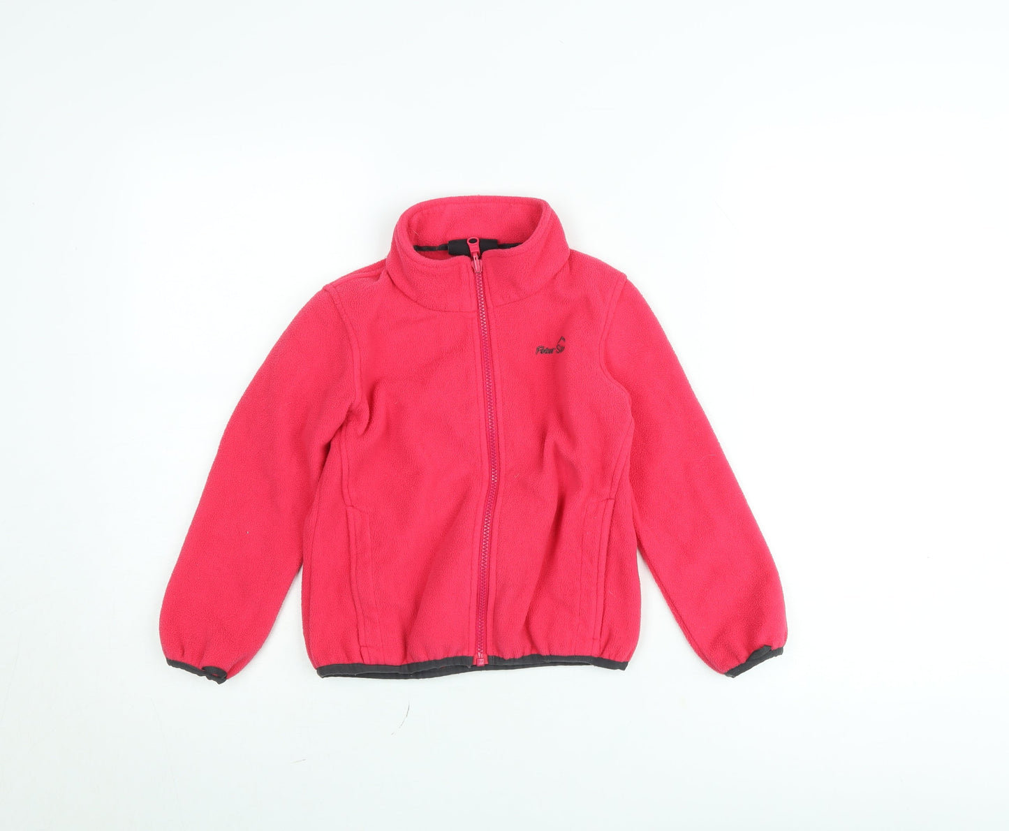 Peter Storm Girls Pink Fleece Full Zip Sweatshirt 5-6 Years Lightweight Outdoor