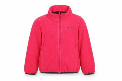 Front view of Peter Storm girls’ pink fleece full zip sweatshirt 5-6 years lightweight outdoor