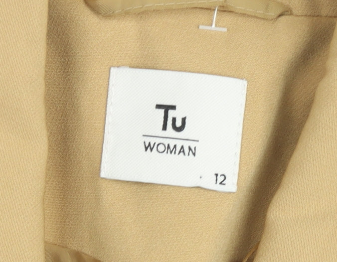 Tu Woman Beige Double-Breasted Suit Jacket Size 12