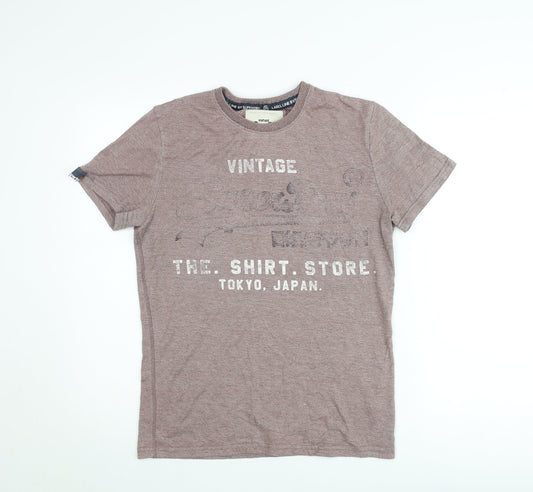 Womens UK Size S Superdry Brown Basic T-Shirt