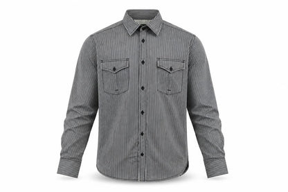 Jack & Jones Men's Black Striped Long Sleeve Button-Up Shirt Size L