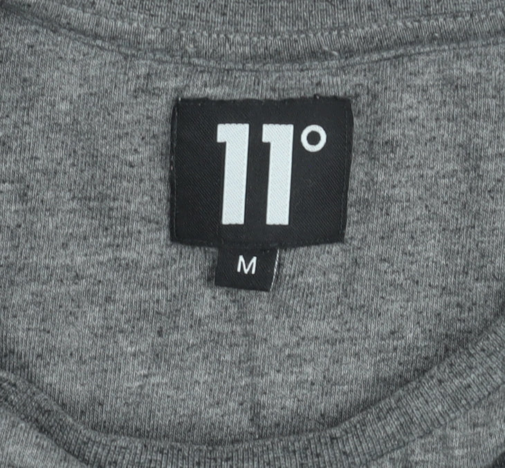 11 Degrees Grey Classic Crew Neck Regular Fit T-Shirt Unisex M