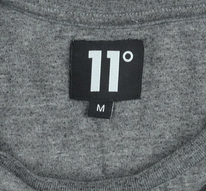 11 Degrees Grey Classic Crew Neck Regular Fit T-Shirt Unisex M