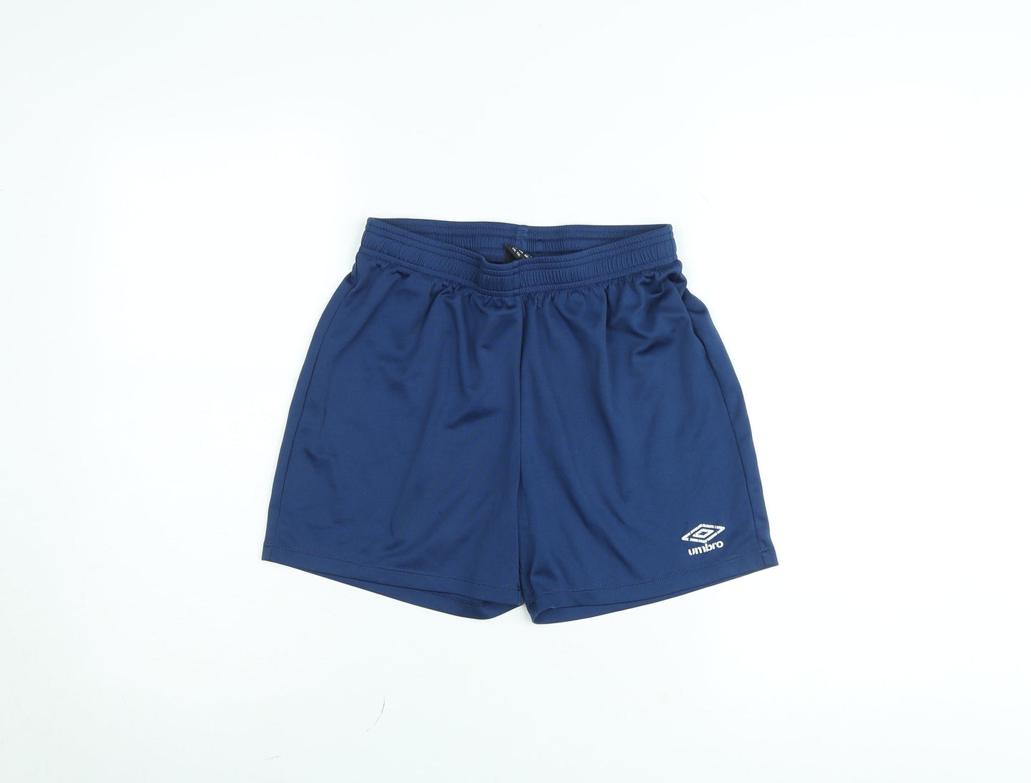 Umbro Boys Blue Athletic Football Shorts Size 13 Years Polyester