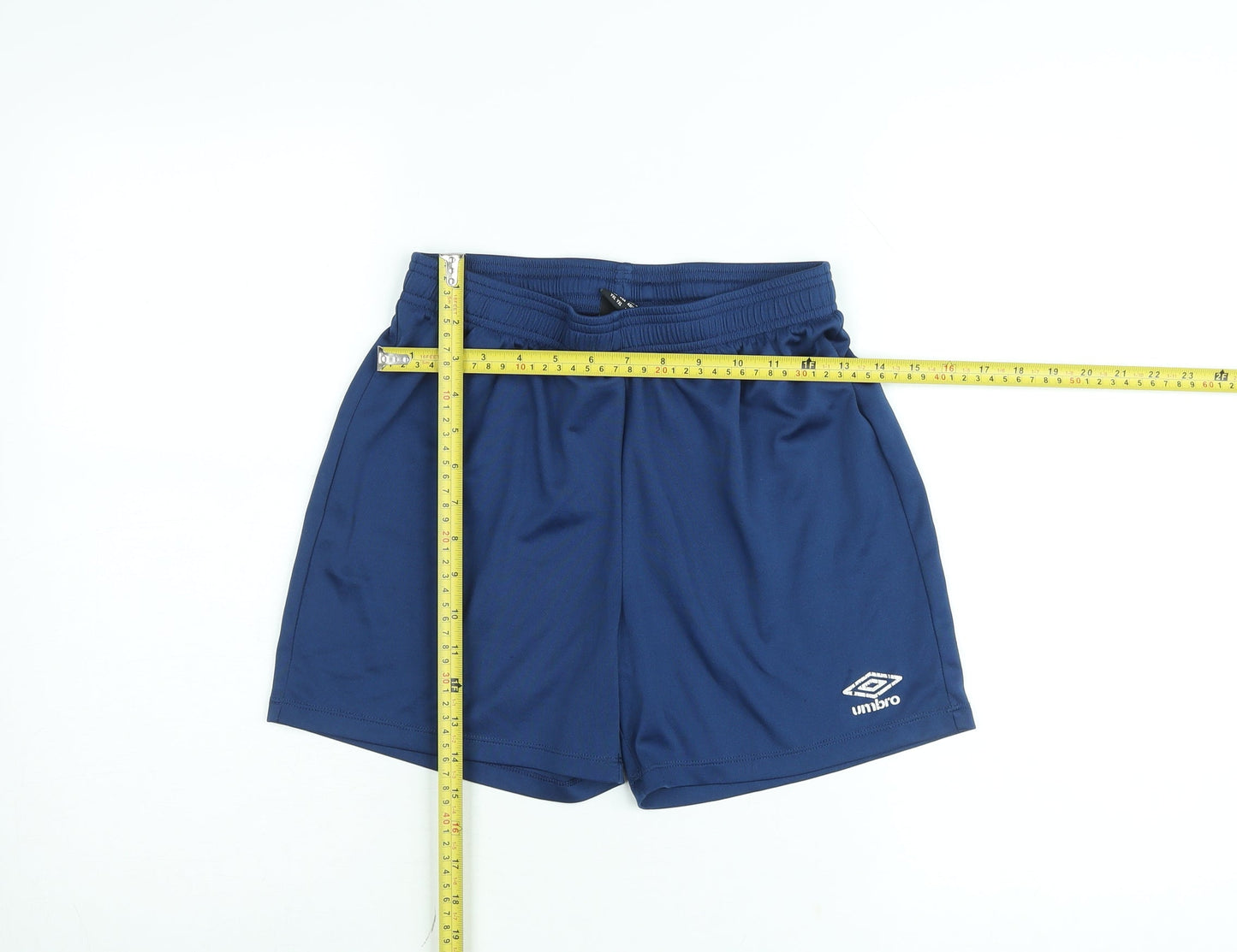 Umbro Boys Blue Athletic Football Shorts Size 13 Years Polyester