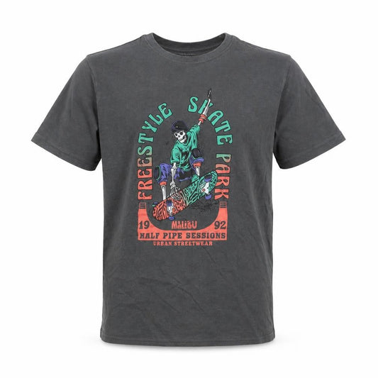 Front view of Primark Cares Teens Grey Freestyle Skate Graphic T-Shirt 11-12Y 152cm
