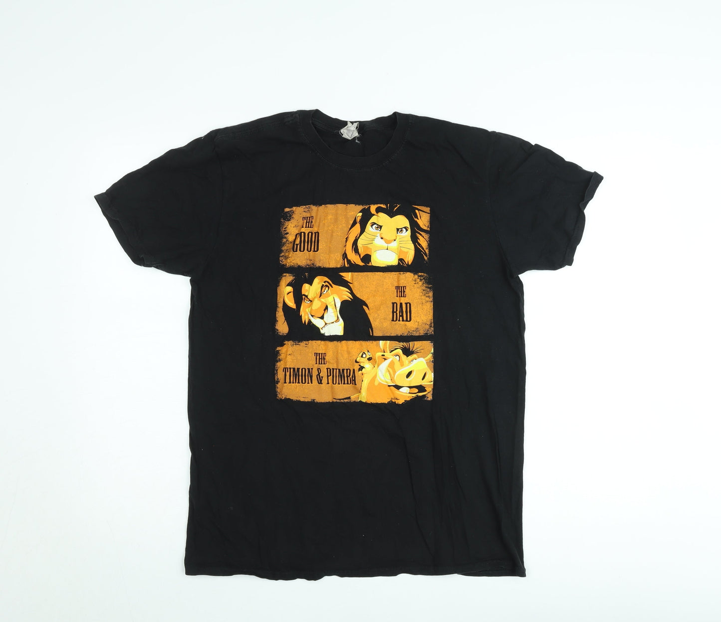 Gildan Women's Black Lion King Graphic Short Sleeve Cotton T-Shirt M