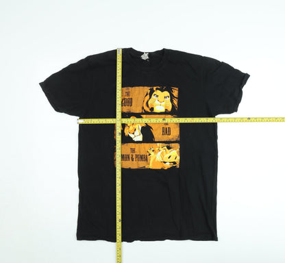 Gildan Women's Black Lion King Graphic Short Sleeve Cotton T-Shirt M