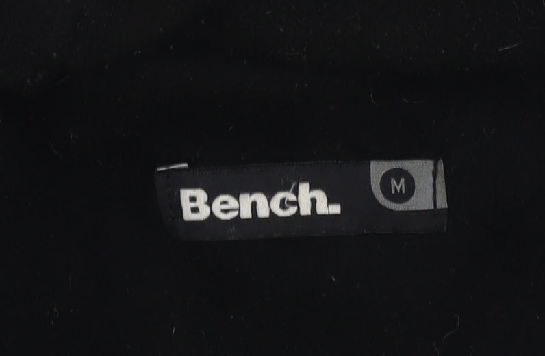 Bench Mens Black Full Zip Hooded Knit Jumper Size M