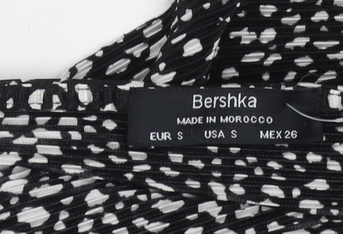 Bershka Women’s Black Animal Print Halter Wide-Leg Jumpsuit Size 8