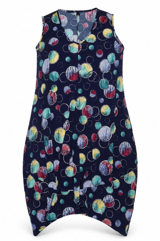 TS Womens Multicoloured Geometric V-Neck Sleeveless Shift Dress Size S