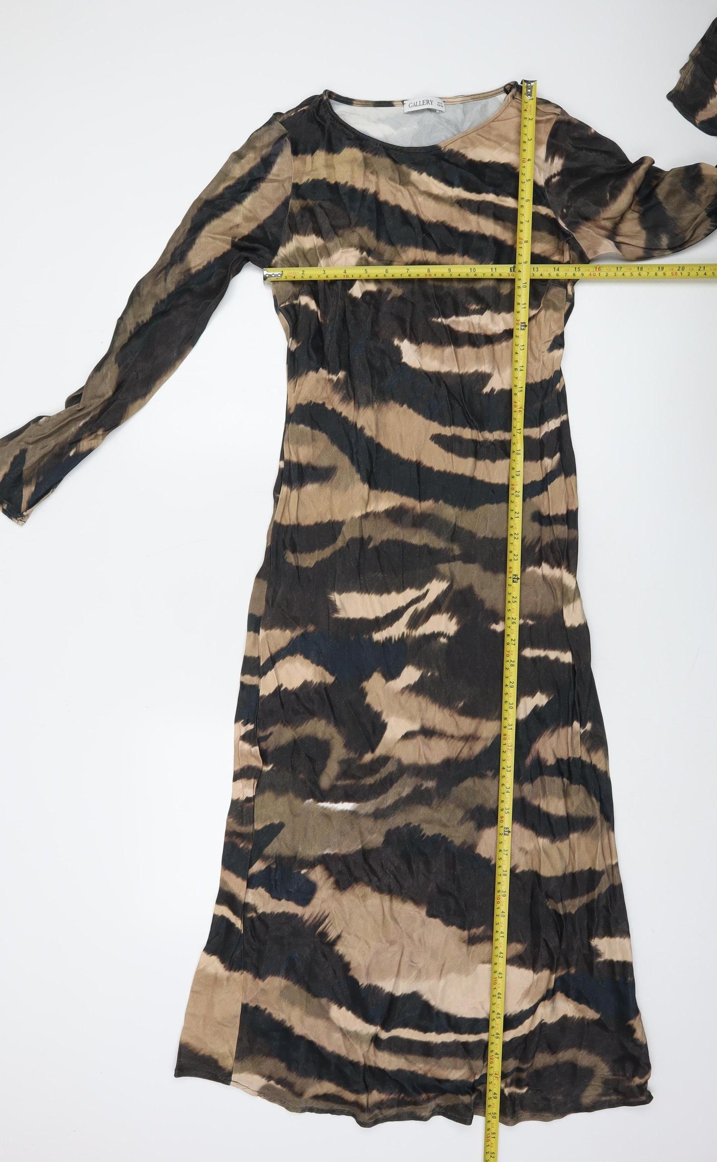 Gallery Women’s Brown Animal Print Midi Bodycon Dress Size 10