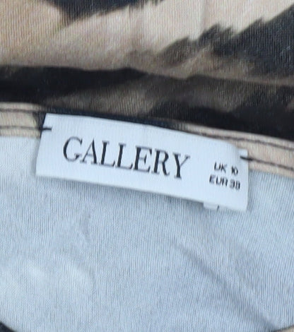 Gallery Women’s Brown Animal Print Midi Bodycon Dress Size 10