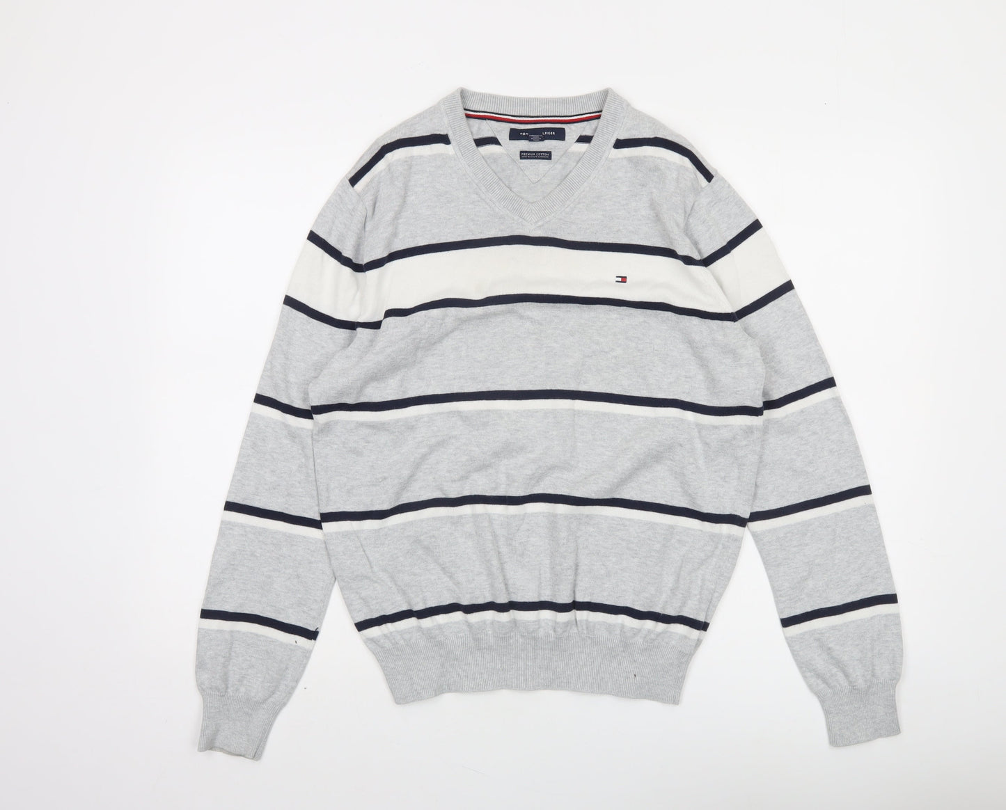 Mens UK Size S Tommy Hilfiger Grey Pullover Jumper