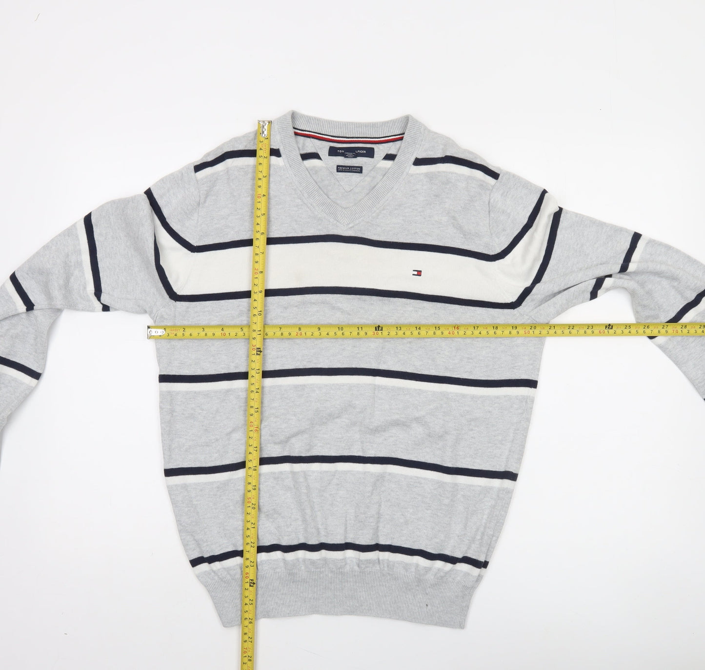 Mens UK Size S Tommy Hilfiger Grey Pullover Jumper