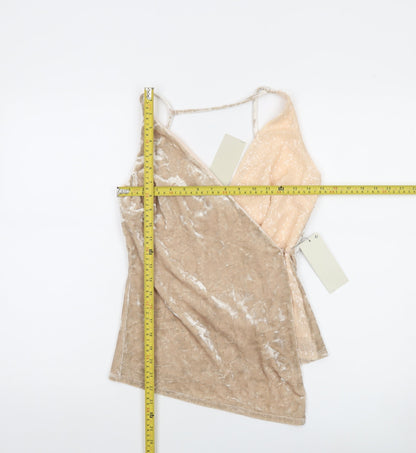 Next Women’s Beige Sequin Velvet Camisole Top Size 12