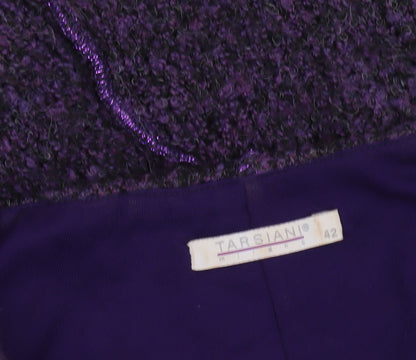 Tarsiani Milano Women’s Purple Wool Blend Short Bubble Hem Dress Size 14