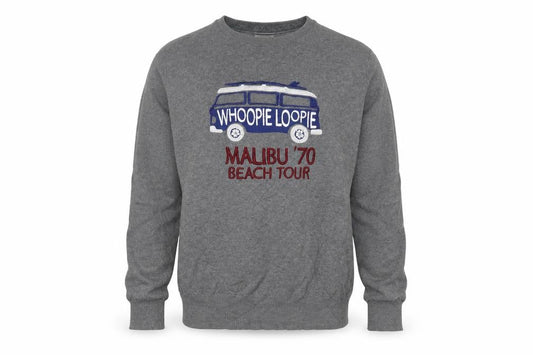Whoopie Loopie Men's Grey Cotton Pullover Jumper L Malibu Embroidered