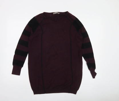 Sandwich Women's Burgundy & Black Striped Pullover Jumper Size S