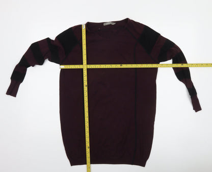 Sandwich Women's Burgundy & Black Striped Pullover Jumper Size S