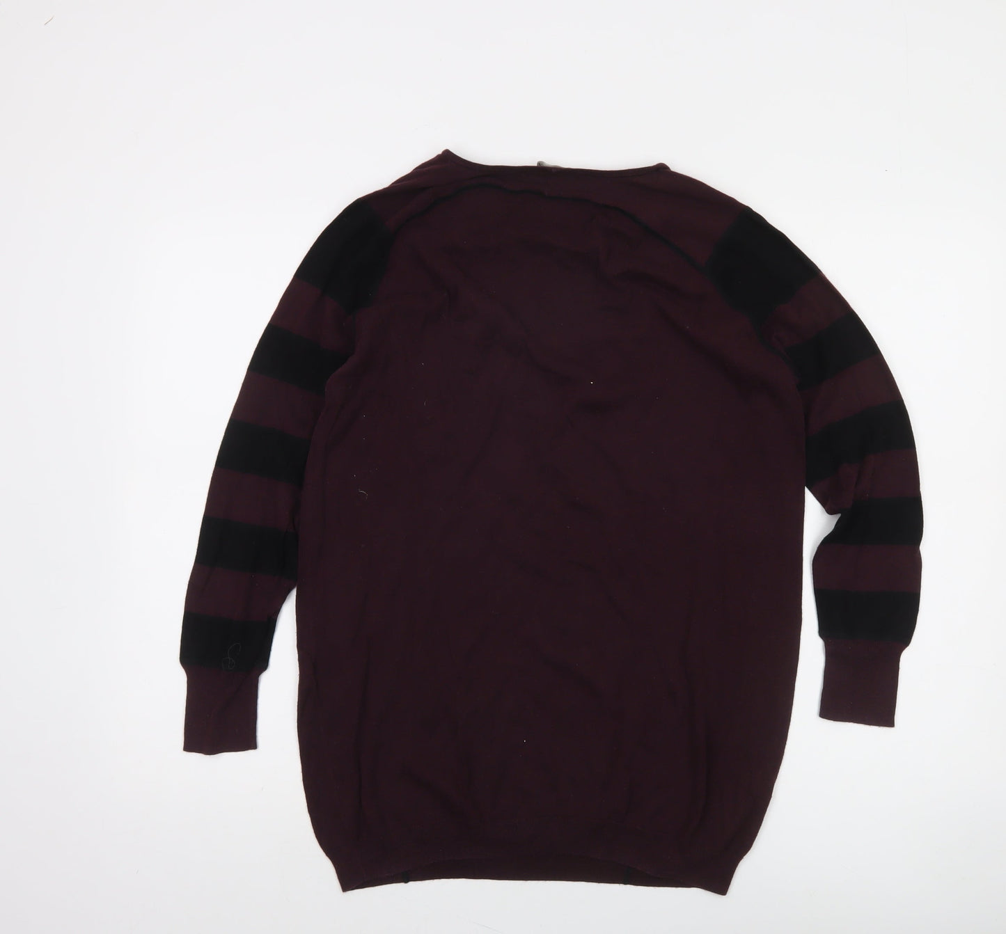 Sandwich Women's Burgundy & Black Striped Pullover Jumper Size S
