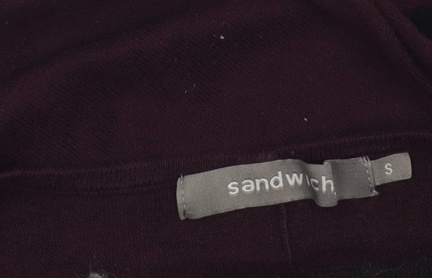 Sandwich Women's Burgundy & Black Striped Pullover Jumper Size S