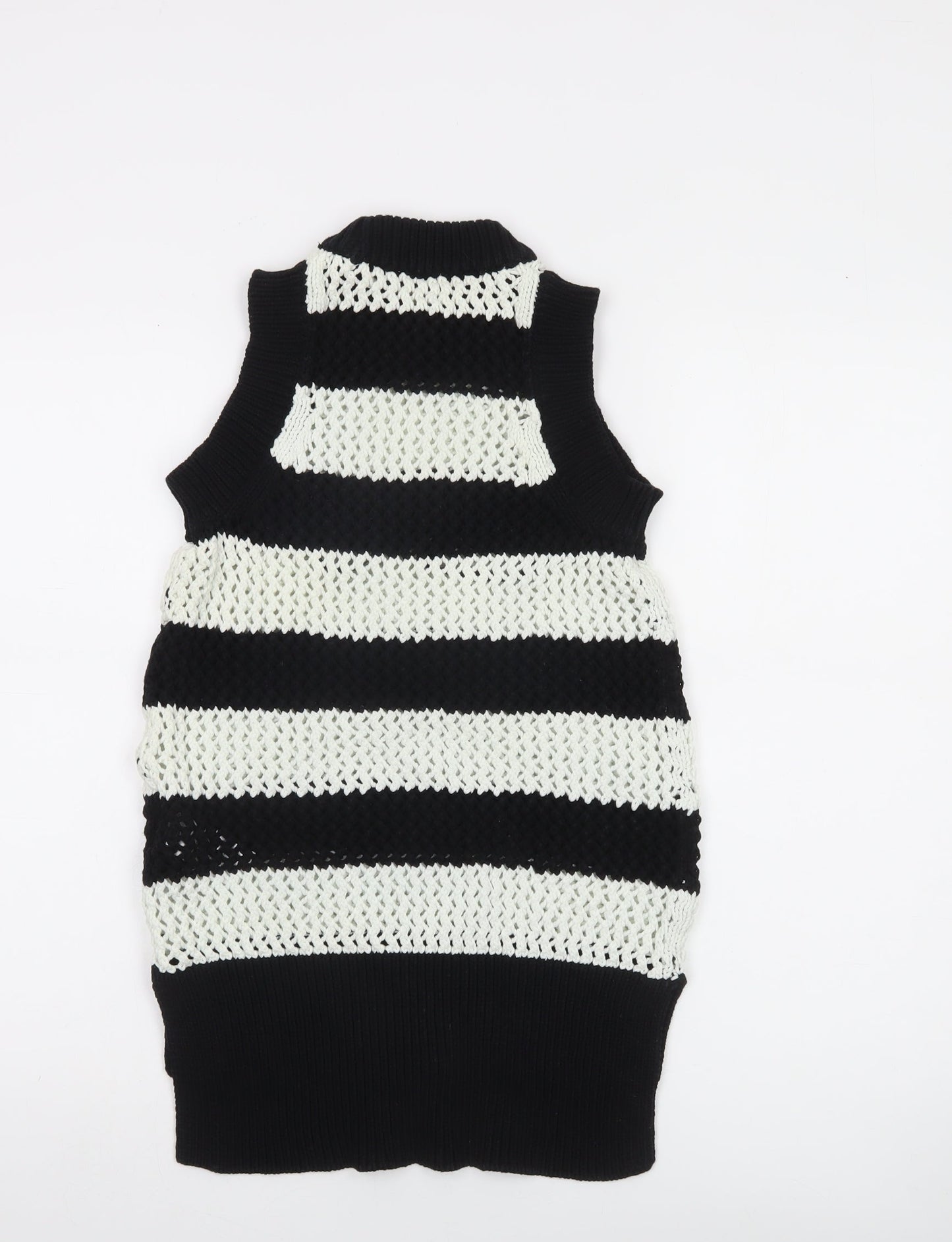 Ted Baker Women's Black & White Sleeveless Knit Vest Jumper Size XS