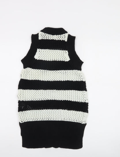 Ted Baker Women's Black & White Sleeveless Knit Vest Jumper Size XS