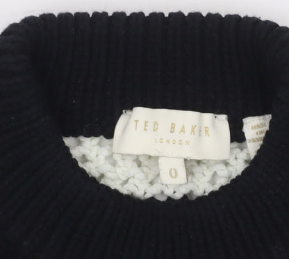 Ted Baker Women's Black & White Sleeveless Knit Vest Jumper Size XS