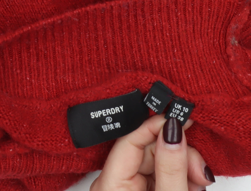 Womens UK Size 10 Superdry Red Pullover Jumper