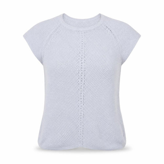 Jigsaw Women’s Grey 100% Cotton Short Sleeve Knit Jumper Size S