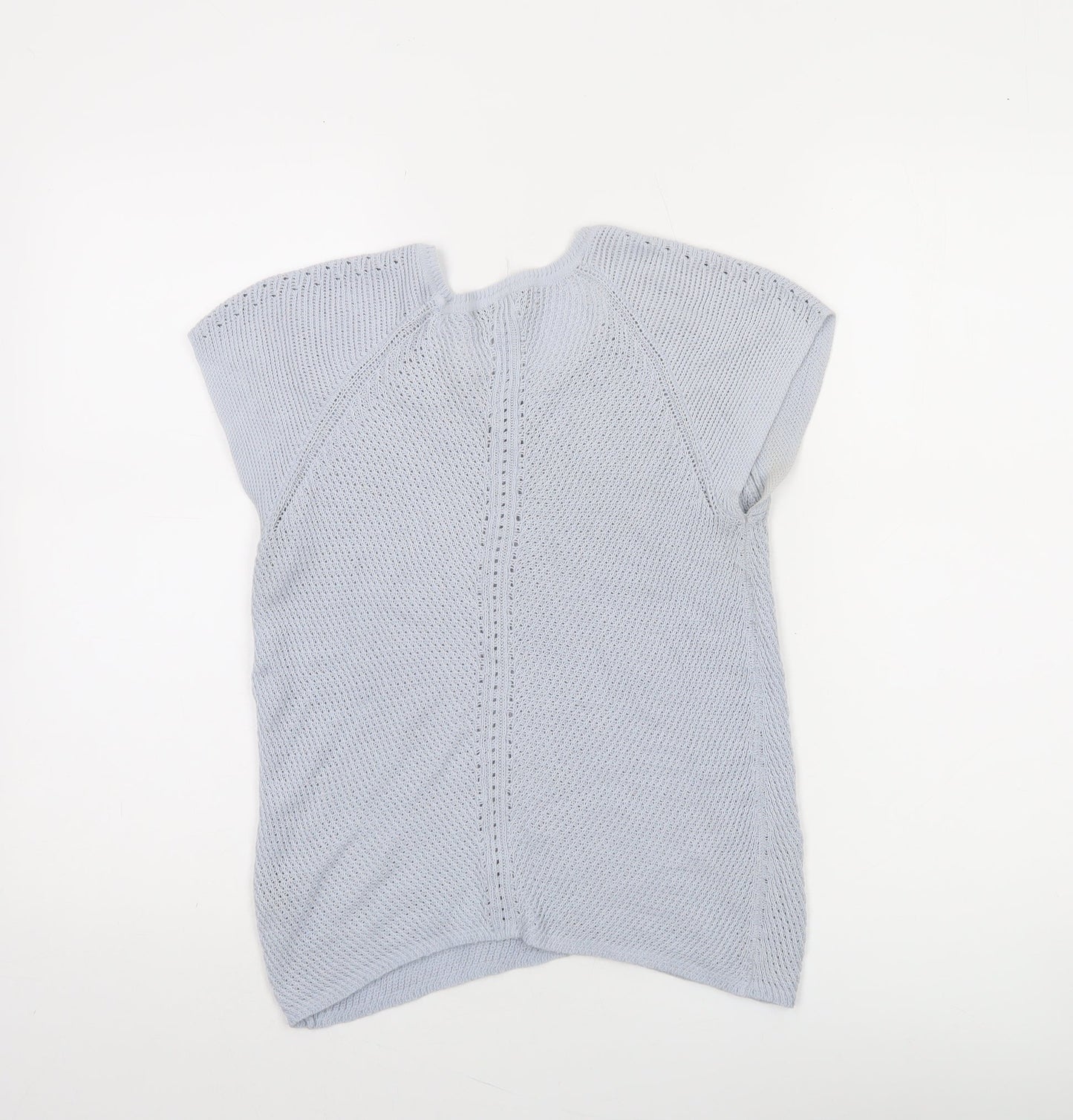 Jigsaw Women’s Grey 100% Cotton Short Sleeve Knit Jumper Size S