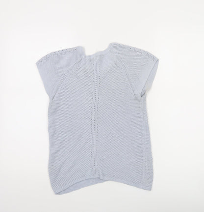 Jigsaw Women’s Grey 100% Cotton Short Sleeve Knit Jumper Size S