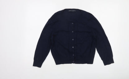 French Connection Women's Blue Cotton Blend Cardigan L