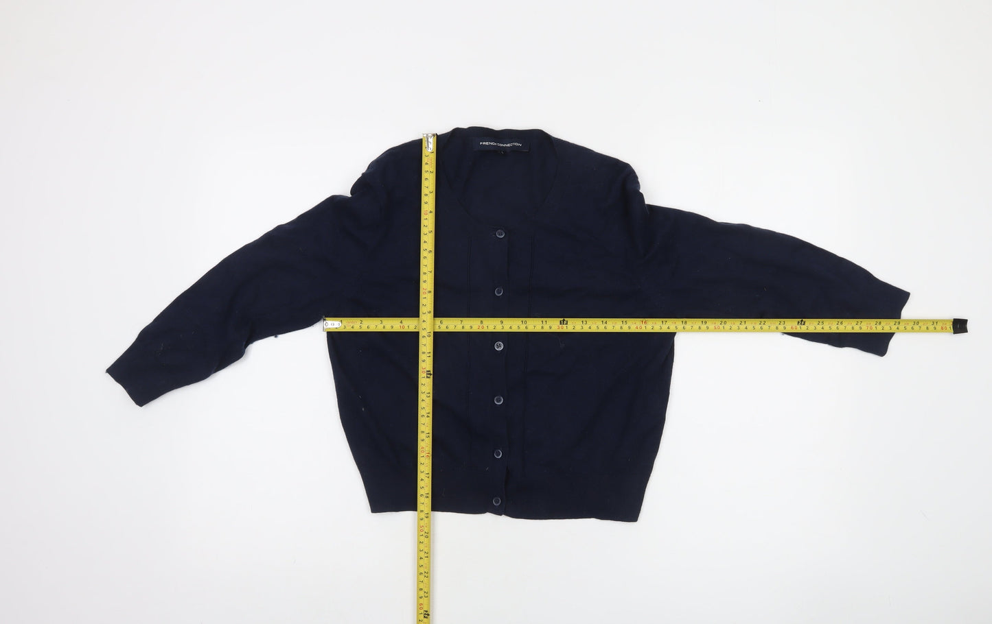 French Connection Women's Blue Cotton Blend Cardigan L
