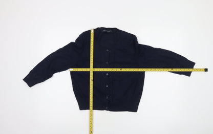 French Connection Women's Blue Cotton Blend Cardigan L