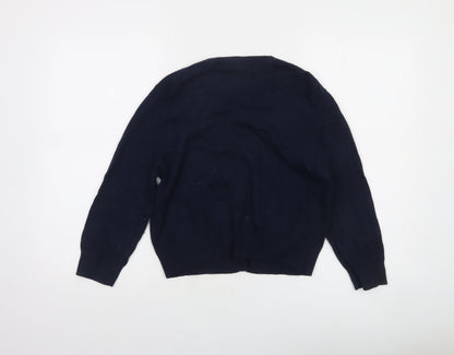 French Connection Women's Blue Cotton Blend Cardigan L