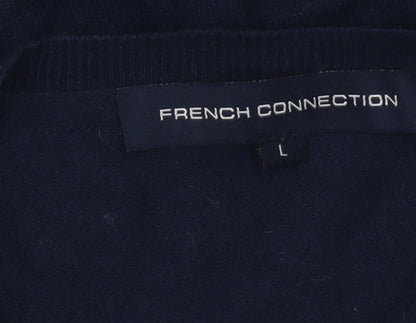 French Connection Women's Blue Cotton Blend Cardigan L