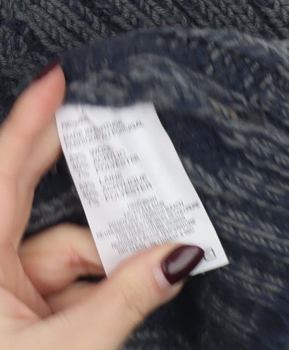 Timberland Men's Grey Wool Blend Cable Knit High Neck Jumper L