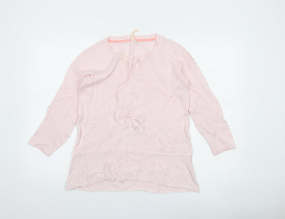 Mamas & Papas Women’s Pink Wool Blend 3/4 Sleeve Tunic Jumper Size 8